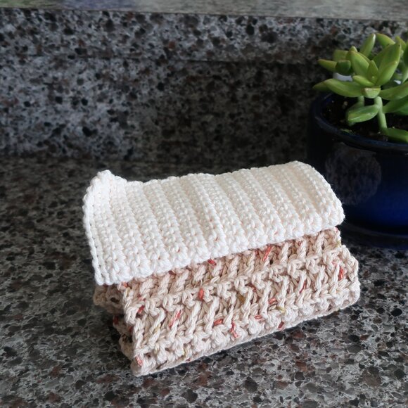Multicolored Crochet Dish Drying Mats 100% Cotton Kitchen - Picture 10 of 12